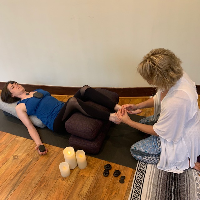 Integrative Reflexology ® and Restorative Yoga with Hot Stones (SOLD